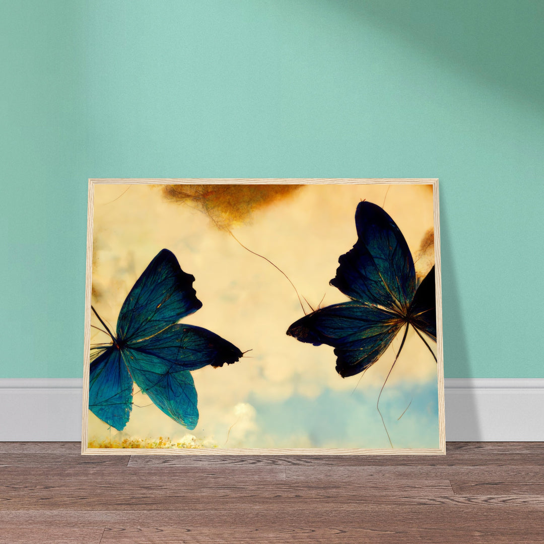 Classic Semi-Glossy Paper Wooden Framed Poster - Dreaming Butterflies III