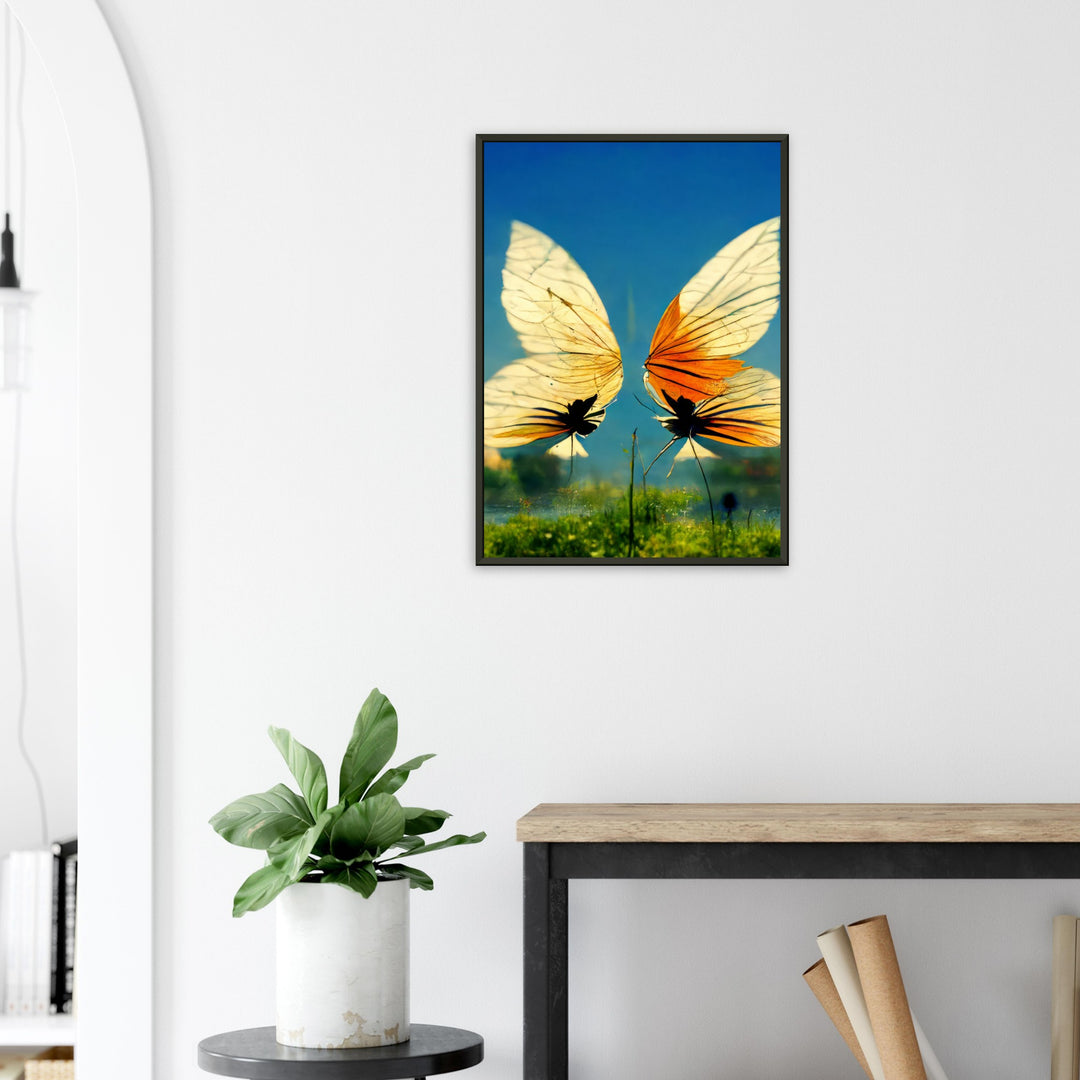 Premium Matte Paper Metal Framed Poster - Dreaming Butterflies II