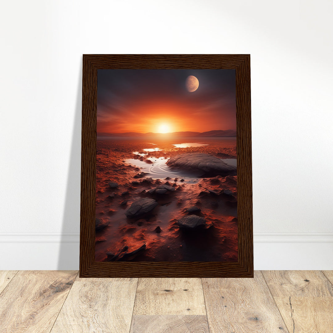 Premium Matte Paper Wooden Framed Poster - Sunset on Mars II