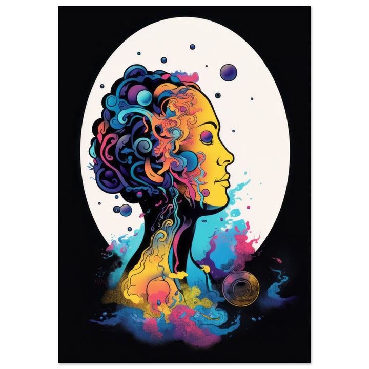 Premium Matte Paper Poster - Colour Art Hair Girl II