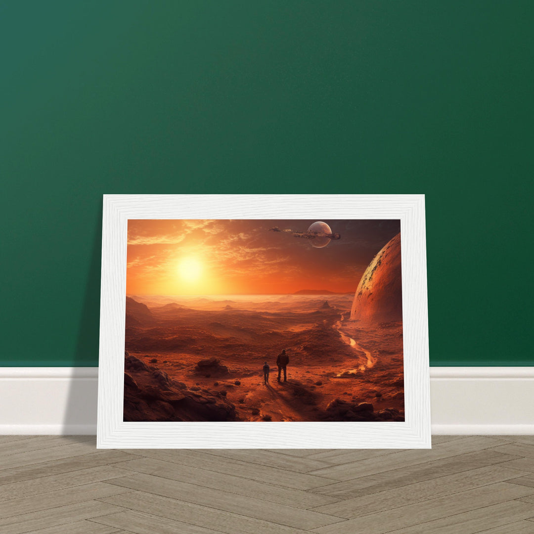 Classic Matte Paper Wooden Framed Poster - Sunset on Mars I