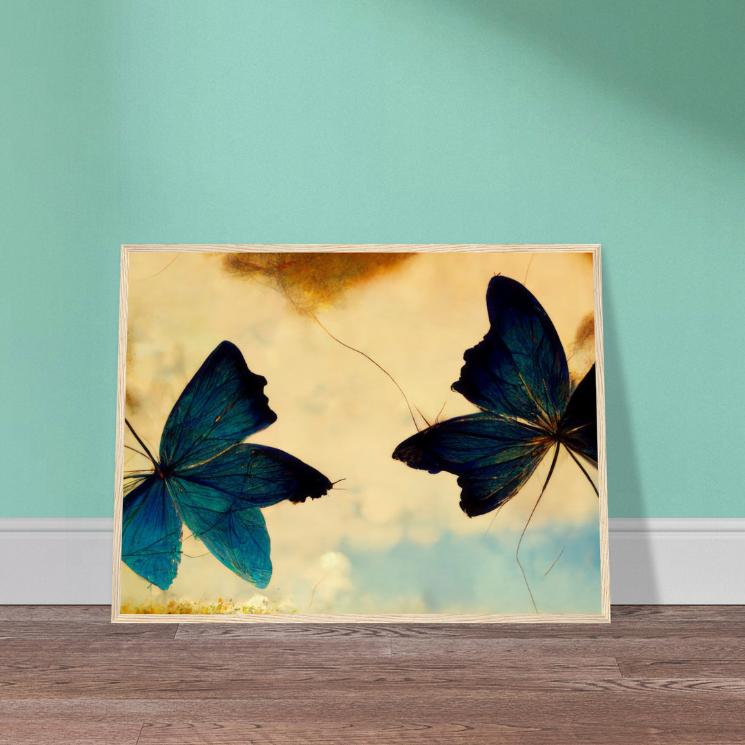 Museum-Quality Matte Paper Wooden Framed Poster - Dreaming Butterflies III