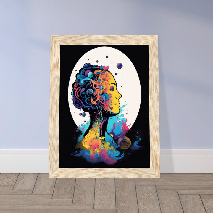 Classic Matte Paper Wooden Framed Poster - Colour Art Hair Girl II