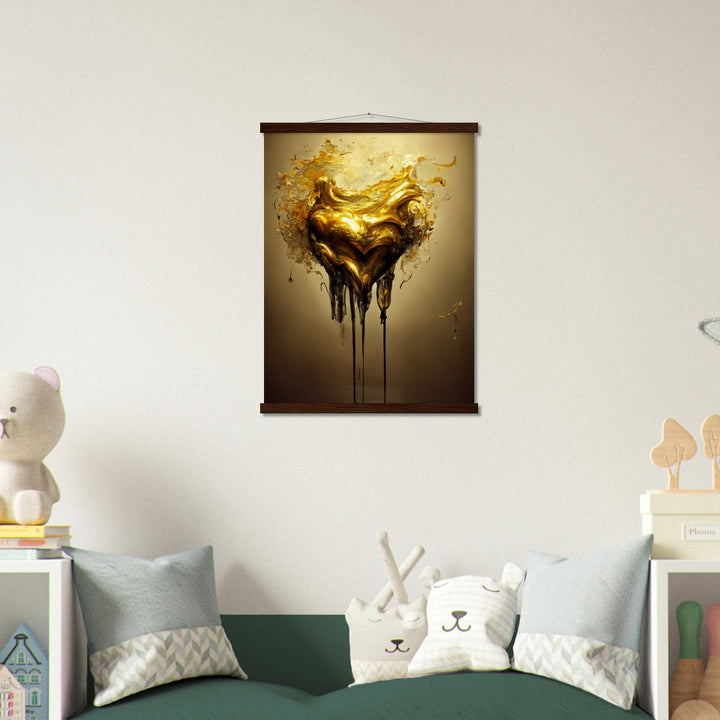 Museum-Quality Matte Paper Poster with Hanger - Heart of Gold Melted