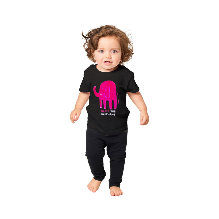 Classic Baby Crewneck T-shirt - Rosie the elephant