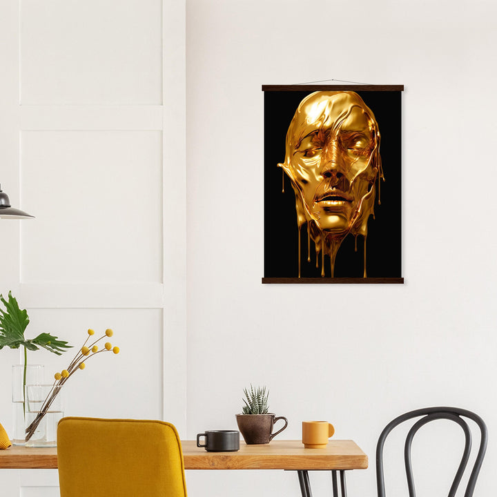 Classic Matte Paper Poster with Hanger - Gold Face Dripping