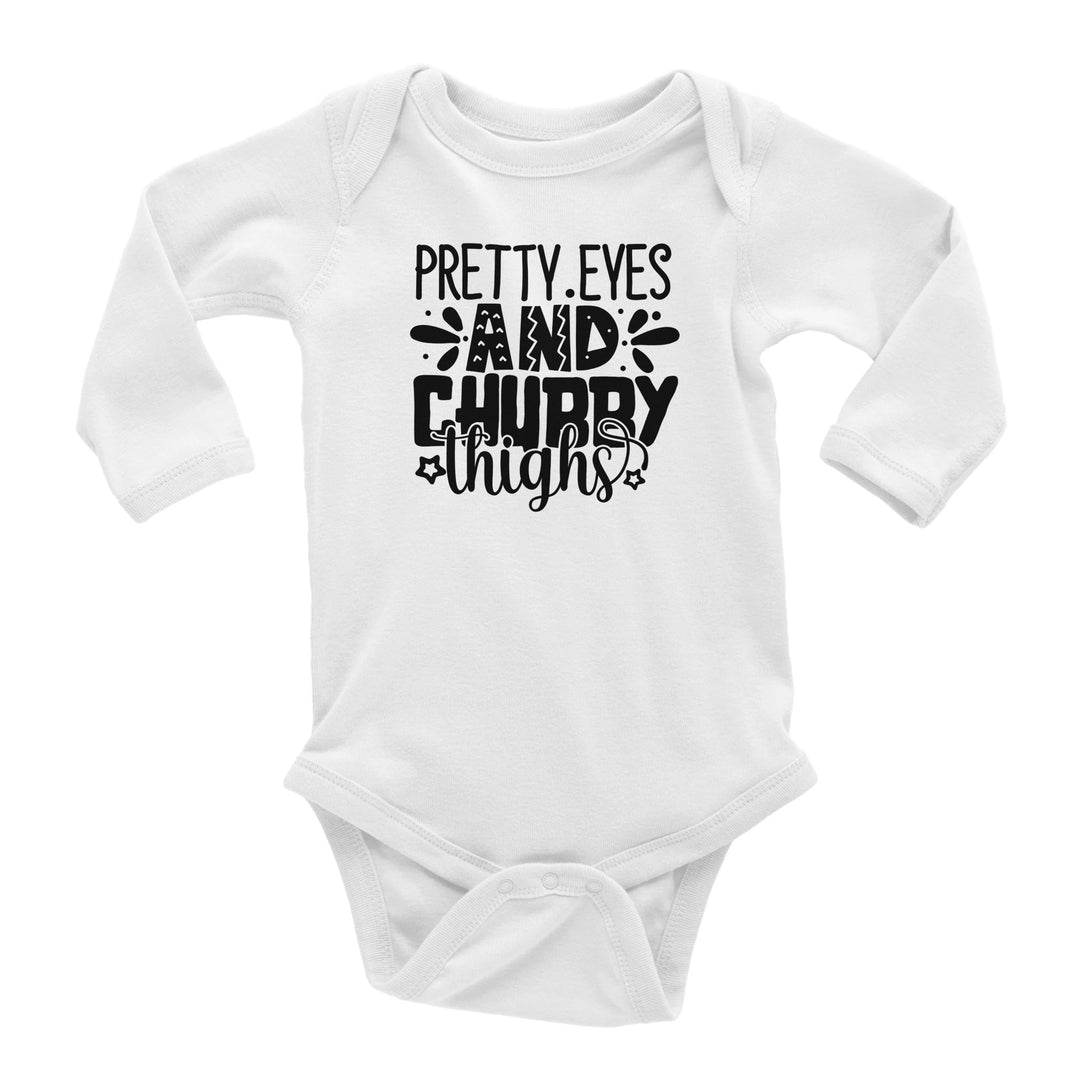 Classic Baby Long Sleeve Bodysuit - Pretty eyes and chubby thighs