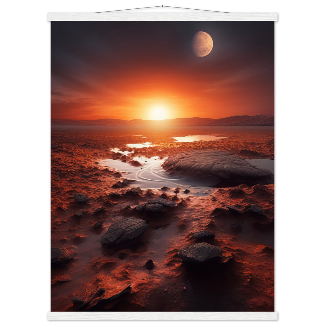 Classic Semi-Glossy Paper Poster with Hanger - Sunset on Mars II