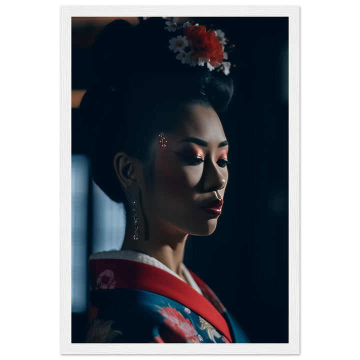 Premium Matte Paper Wooden Framed Poster - Geisha's Solitude